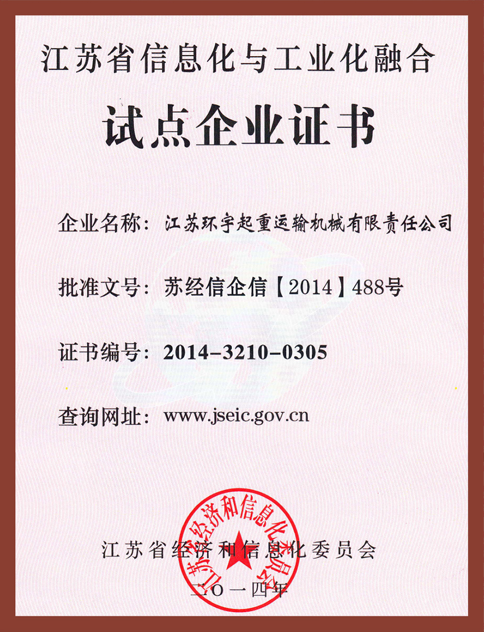 两化融合试点企业